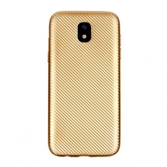 Protector de telefon din silicon (model carbon) GOLD Samsung Galaxy J3 (2017) SM-J330 EU