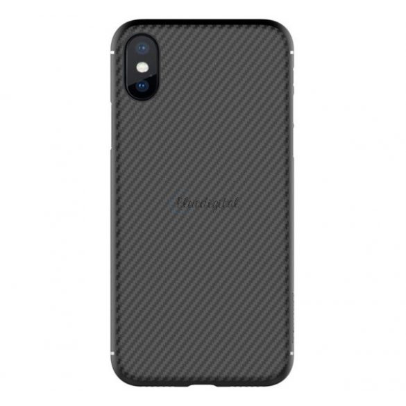 Protector de telefon din plastic NILLKIN FIBRA SINTETICA (prietenos cu mediul, model carbon) NEGRU Apple iPhone X 5.8, Apple iPhone XS 5.8