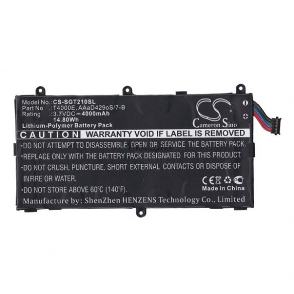 Baterie CAMERON SINO Li-Polymer (3,7V/4000mAh, compatibil cu Samsung AA1ZA18BS/T-B) NEGRU Samsung Galaxy Tab (P1000)