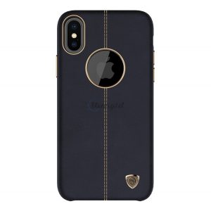 Protector de telefon din plastic NILLKIN ENGLON (efect de piele, model de cusaturi, decupaj logo) NEGRU Apple iPhone X 5.8, Apple iPhone XS 5.8