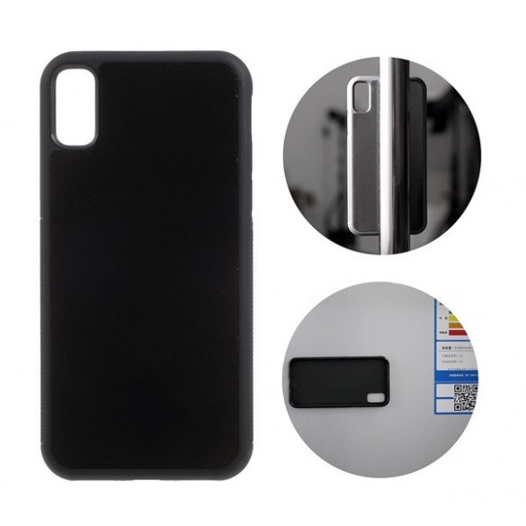 Protectie din plastic pentru telefon (silicon in interior, se lipeste de toate materialele) NEGRU Apple iPhone X 5.8, Apple iPhone XS 5.8