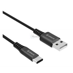 Cablu de date ORICO (USB - Type-C, incarcator rapid, 100cm, anti-rupere, siret) NEGRU