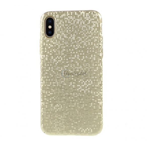 Protector de telefon din plastic (lucitor, model mozaic) GOLD Apple iPhone X 5.8, Apple iPhone XS 5.8