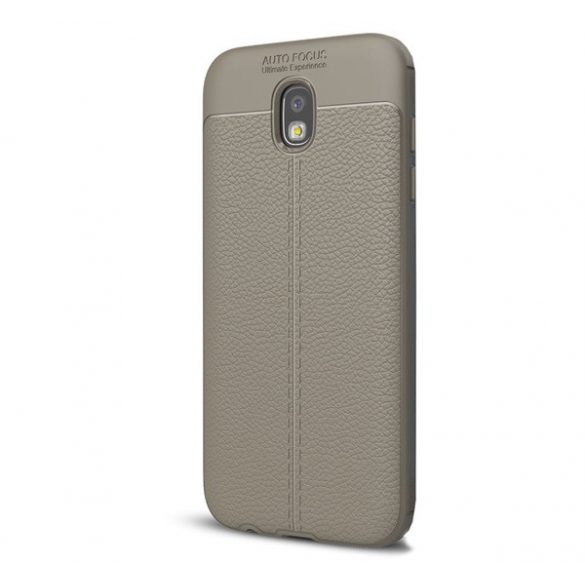 protecțiede telefon din silicon (rezistent la impact mediu, efect de piele, model de cusătură) GREY Samsung Galaxy J5 (2017) SM-J530 EU