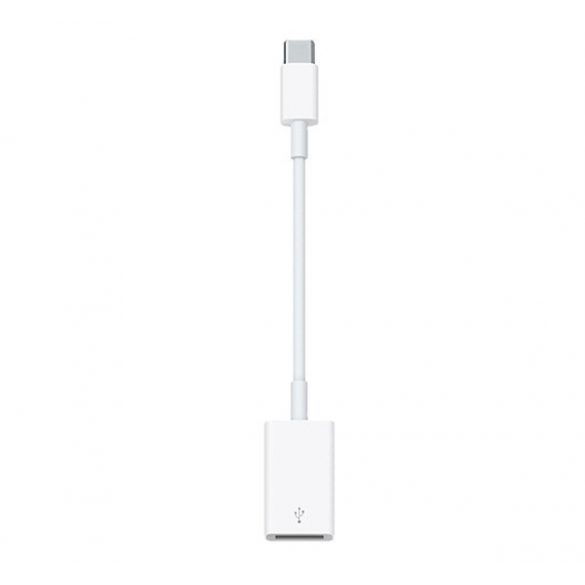 Cablu adaptor APPLE (mufă USB - Type-C, 12 cm) ALB