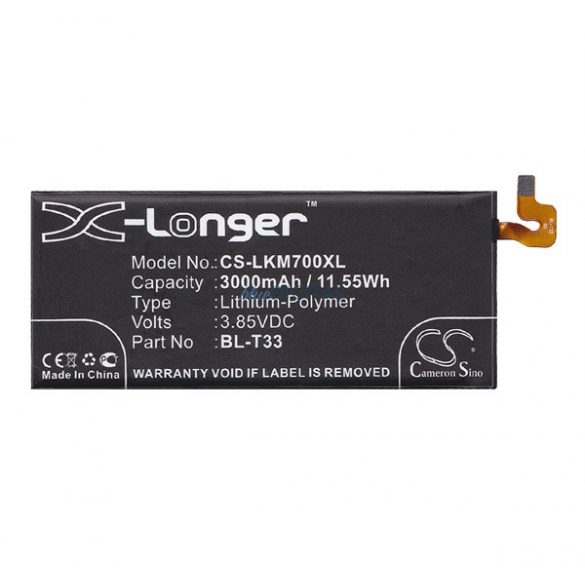 Baterie Li-Polymer CAMERON SINO (3.85V/3000mAh, compatibil LG BL-T33) BLACK LG Q6 (M700A)