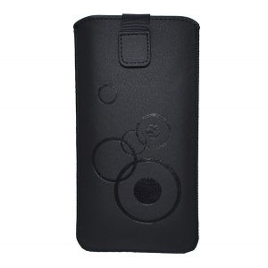 DEKOHusă husă standing (universală, model rotund, velcro detașabil, atașabil la curea, dimensiune 6,3") NEGRU Samsung Galaxy S8 Plus (SM-G955), Samsung Galaxy J7 (2017) SM-J730, Xiaomi Mi Mix 2S, X