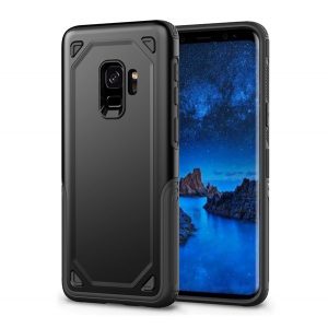 Protecție din plastic pentru telefon Defender (rezistență medie la impact, interior din silicon, ultra-subțire) negru Samsung Galaxy S9 (SM-G960)