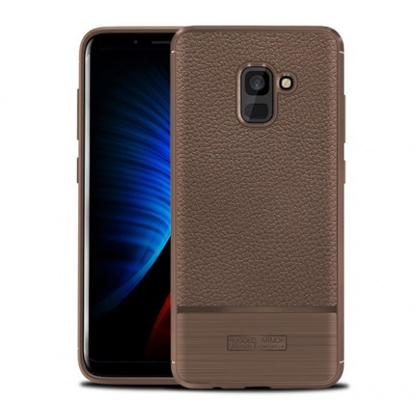 Protectie de telefon din silicon (rezistenta medie la impact, efect piele, periata) MARO Samsung Galaxy A8 Plus (2018) SM-A730F