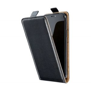 Carcasa in picioare, efect piele (FLIP, deschidere in jos, suport din silicon) NEGRU Nokia 9