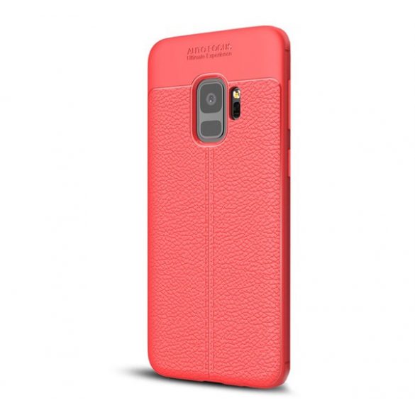 Protecție siliconică pentru telefon (rezistență medie la impact, efect de piele, model cusătură) PIROS Samsung Galaxy S9 (SM-G960)