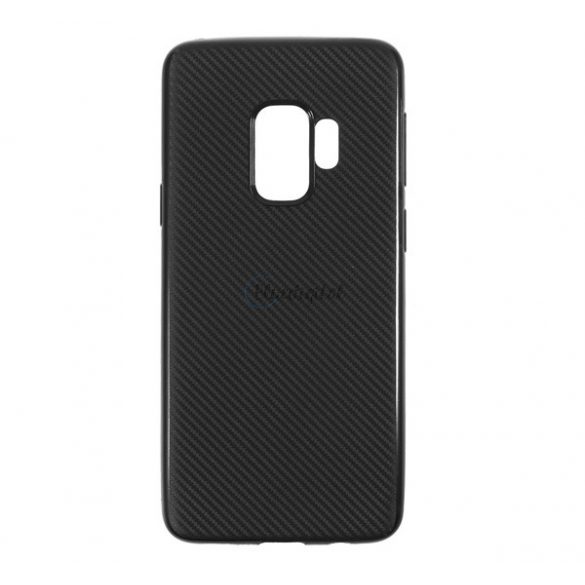 Protectie din silicon pentru telefon (model carbon) NEGRU Samsung Galaxy S9 (SM-G960)