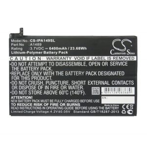 Baterie CAMERON SINO Li-Polymer (3,7V/6400mAh, compatibil cu Apple A1489) NEGRU Apple IPAD mini 2, Apple IPAD mini 3