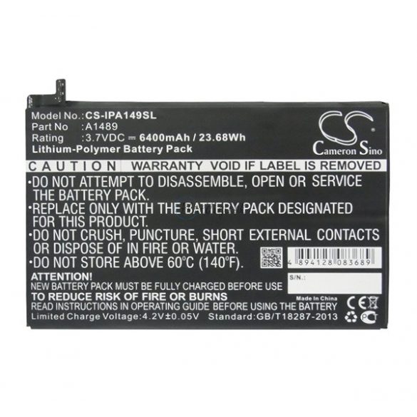 Baterie CAMERON SINO Li-Polymer (3,7V/6400mAh, compatibil cu Apple A1489) NEGRU Apple IPAD mini 2, Apple IPAD mini 3