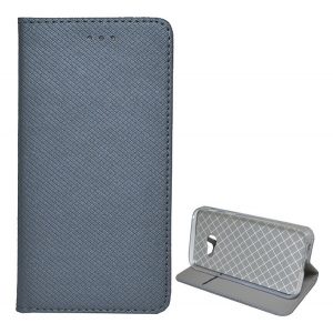 Husă stativă, efect piele (FLIP, deschidere laterală, desktop, model diamant) GREY Samsung Galaxy A3 (2017) SM-A320F