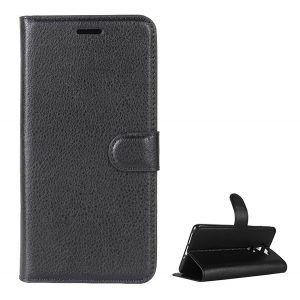 Carcasa in picioare, efect piele (FLIP, deschidere laterala, functie suport birou, premium) NEGRU Nokia 9