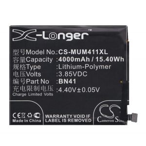 Baterie Li-Polymer CAMERON SINO (3.85V/4000mAh, compatibil cu Xiaomi BN41) NEGRU Xiaomi Redmi Note 4, Xiaomi Redmi Note 4X