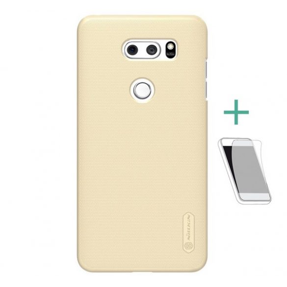 NILLKIN SUPER FROSTED plastic telefon protecție(cauciucat suprafață aspră + ecran protecțieFolie) AUR LG V30 (H930)