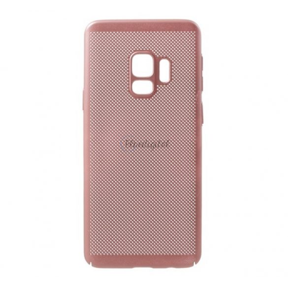 Protectie din plastic pentru telefon (cauciucat, model perforat) ROSE GOLD Samsung Galaxy S9 (SM-G960)