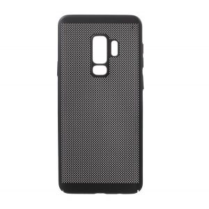 Protecție din plastic pentru telefon (cauciucată, model perforat) negru Samsung Galaxy S9 Plus (SM-G965)