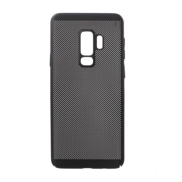 Protecție din plastic pentru telefon (cauciucată, model perforat) negru Samsung Galaxy S9 Plus (SM-G965)