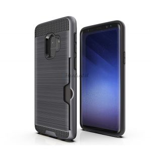 Protectie din plastic pentru telefon (interior din silicon, rezistenta medie la impact, suport card bancar, model periat) GR Samsung Galaxy S9 (SM-G960)