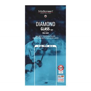 Sticlă de protecție pentru ecran MYSCREEN DIAMOND GLASS EDGE (2.5D, curbată, rezistentă la zgârieturi, 0,33 mm, 9H) NEGRU Samsung Galaxy A8 Plus (2018) SM-A730F