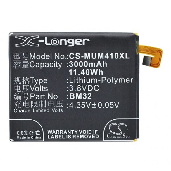 Baterie CAMERON SINO Li-Polymer (3.8V/3000mAh, compatibil cu Xiaomi BM32) NEGRU Xiaomi Mi 4