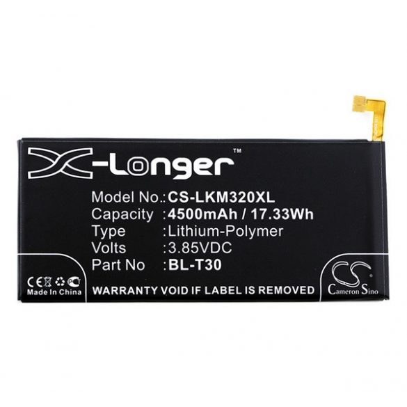 Baterie CAMERON SINO Li-Polymer (3,85V/4500mAh, compatibil LG BL-T30) NEGRU LG X Power 2 (M320)