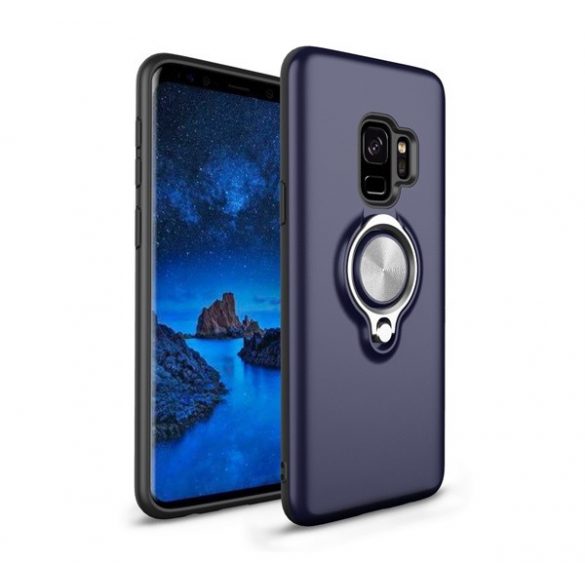 Protecție din plastic pentru telefon (silicon interior, rezistență medie la impact, rotativă la 360°) albastruSamsung Galaxy S9 (SM-G960)