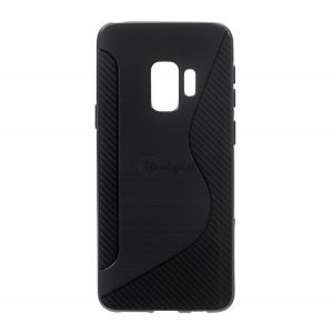 Husă de telefon din silicon (S-line, model de carbon) negru Samsung Galaxy S9 (SM-G960)