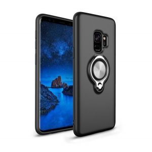 Protecție din plastic pentru telefon (silicon interior, rezistență medie la impact, rotativă la 360°) negru Samsung Galaxy S9 (SM-G960)