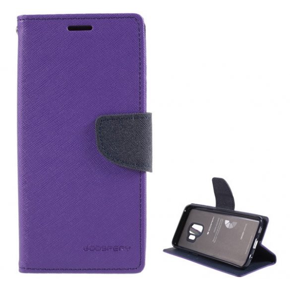 Husă MERCURY Fancy Diary în picioare, efect piele (FLIP, deschidere laterală, suport card bancar, funcție suport birou) PURPLE Samsung Galaxy S9 (SM-G960)