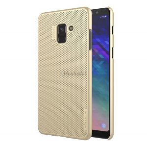 Protector de telefon din plastic NILLKIN AIR (cauciucat, perforat) GOLD Samsung Galaxy A8 Plus (2018) SM-A730F