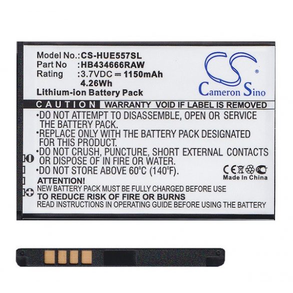 Baterie CAMERON SINO Li-Ion (3.7V/1150mAh, compatibil cu Huawei HB434666RAW) NEGRU