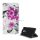 Carcasa in picioare, efect piele (FLIP, deschidere laterala, functie suport pentru masa, model flori de lotus) ALB Sony Xperia L2 (H4311)