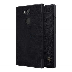 Husă NILLKIN QIN în picioare, efect piele (FLIP, deschidere laterală, suport card bancar) NEGRU Sony Xperia L2 (H4311)