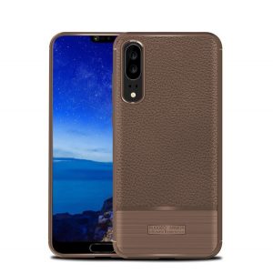 Husă silicon pentru telefon (rezistent la impact mediu, efect de piele, periat) BARNA Huawei P20