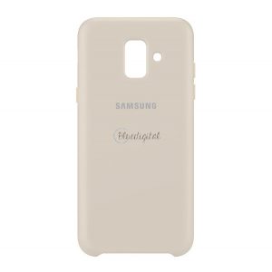 Protector de telefon din plastic SAMSUNG (dublu strat, cauciucat) GOLD Samsung Galaxy A6 (2018) SM-A600F