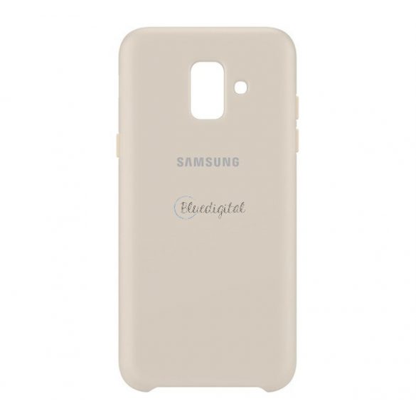 Protector de telefon din plastic SAMSUNG (dublu strat, cauciucat) GOLD Samsung Galaxy A6 (2018) SM-A600F