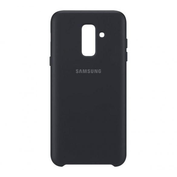 Protector de telefon din plastic SAMSUNG (dublu strat, cauciucat) NEGRU Samsung Galaxy A6+ (2018) SM-A605F