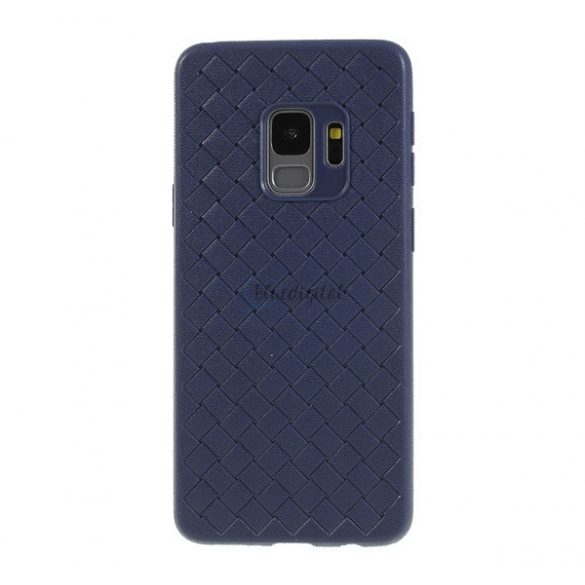 Protectie de telefon din silicon (efect piele, model impletit) ALBASTRU Samsung Galaxy S9 (SM-G960)