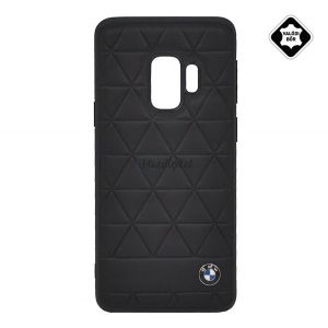 CG MOBILE BMW HEXAGON protectie telefon din plastic (acoperire din piele naturala, model triunghi) NEGRU Samsung Galaxy S9 (SM-G960)