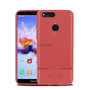 Protector de telefon din silicon (rezistenta la impact mediu, efect piele, periat) RED Honor 7X (2017)