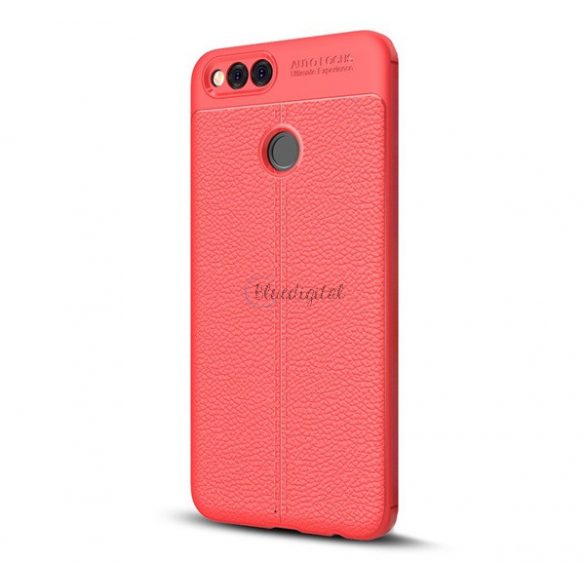 Protectie de telefon din silicon (rezistenta la impact mediu, efect piele, model de cusaturi) RED Honor 7X (2017)