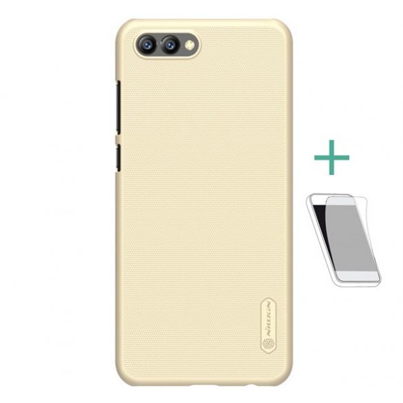 NILLKIN SUPER FROSTED plastic protecțiede telefon (cauciucat suprafață aspră + ecran protecțieFolie) GOLD Honor View 10