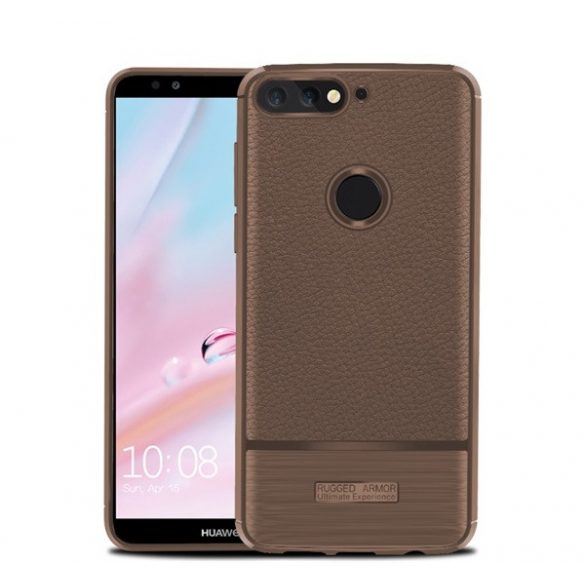 Protector de telefon din silicon (rezistenta la impact mediu, efect piele, periat) MARO Huawei Y7 Prime 2018 (Y7 2018)