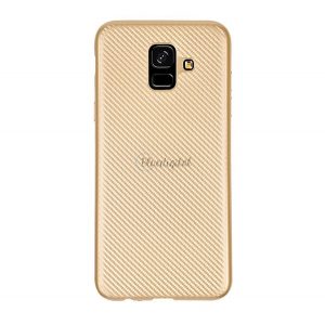 Protector de telefon din silicon (model carbon) GOLD Samsung Galaxy A6 (2018) SM-A600F