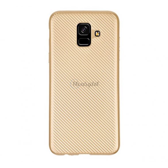 Protector de telefon din silicon (model carbon) GOLD Samsung Galaxy A6 (2018) SM-A600F