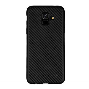 Husă de telefon din silicon (model carbon) NEGRU Samsung Galaxy A6 (2018) SM-A600F